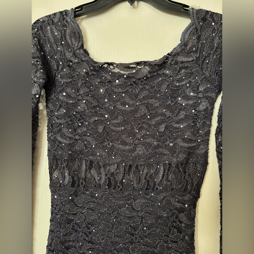 NWT Juniors JUMP APPAREL charcoal gray Sequin Gown